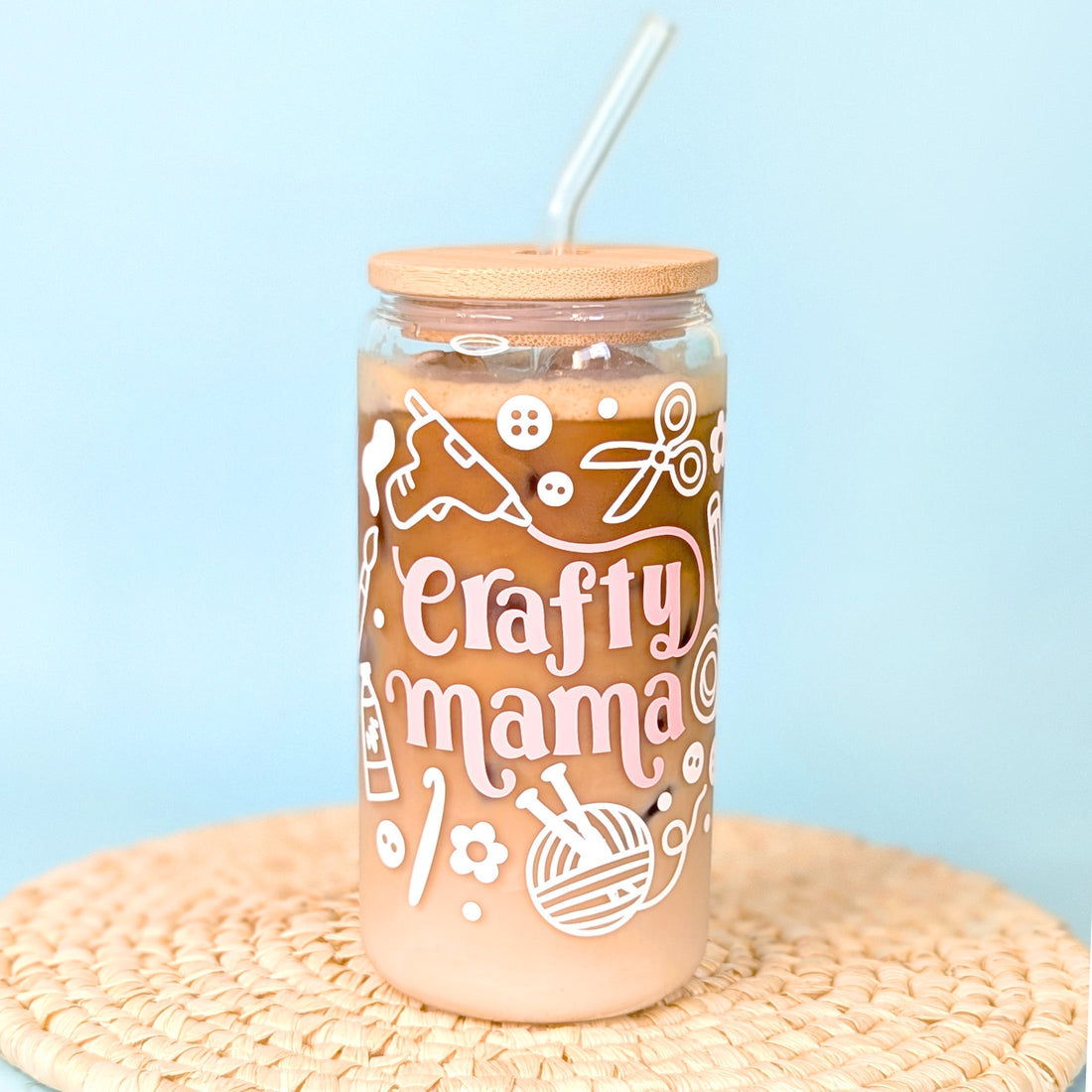 DIY Free Crafty Mama Glass Tumbler SVG Wrap