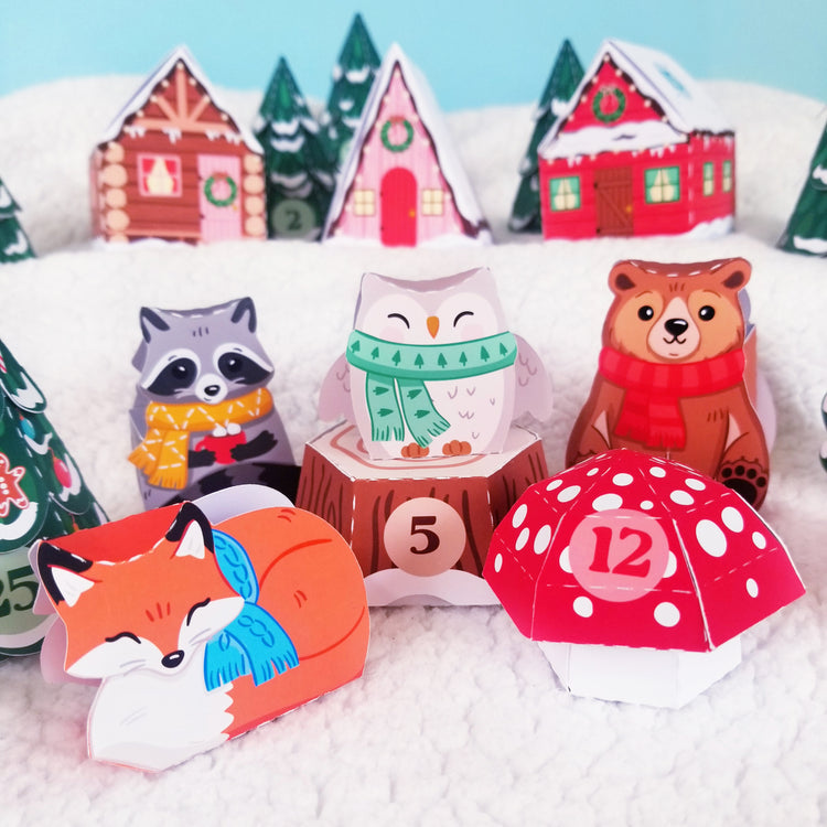 Christmas Woodland Print and Cut Advent Calender