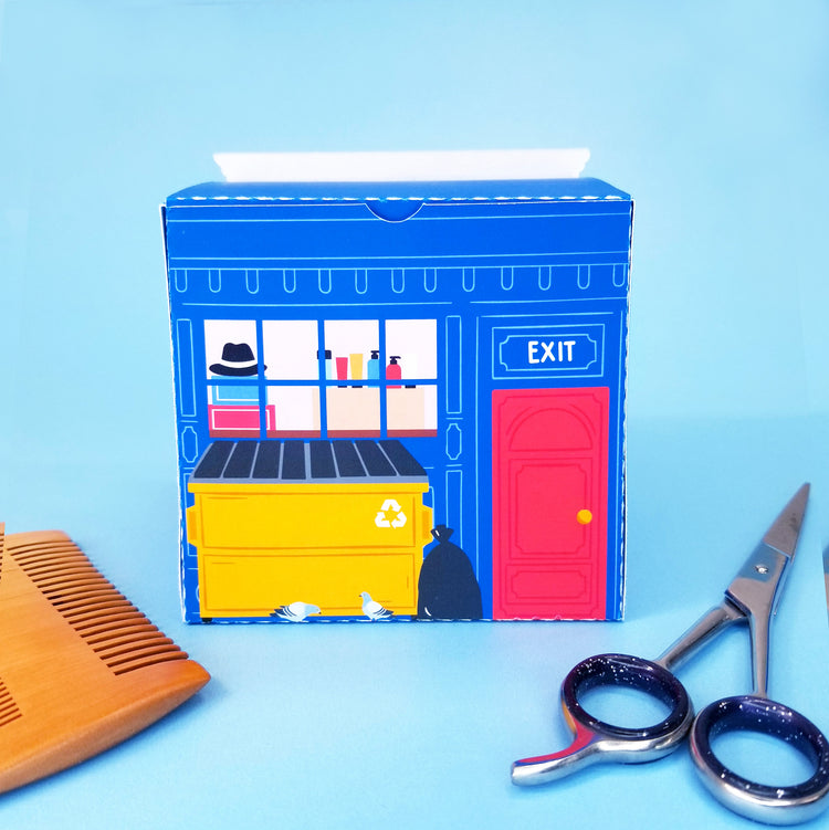 Barber Shop Print and Cut 3D Gift Box SVG Cutfile for Silhouette Machines