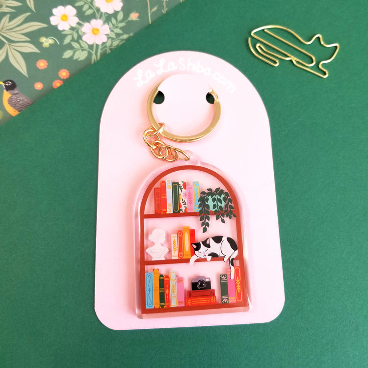 Bookshelf Acrylic Keychain