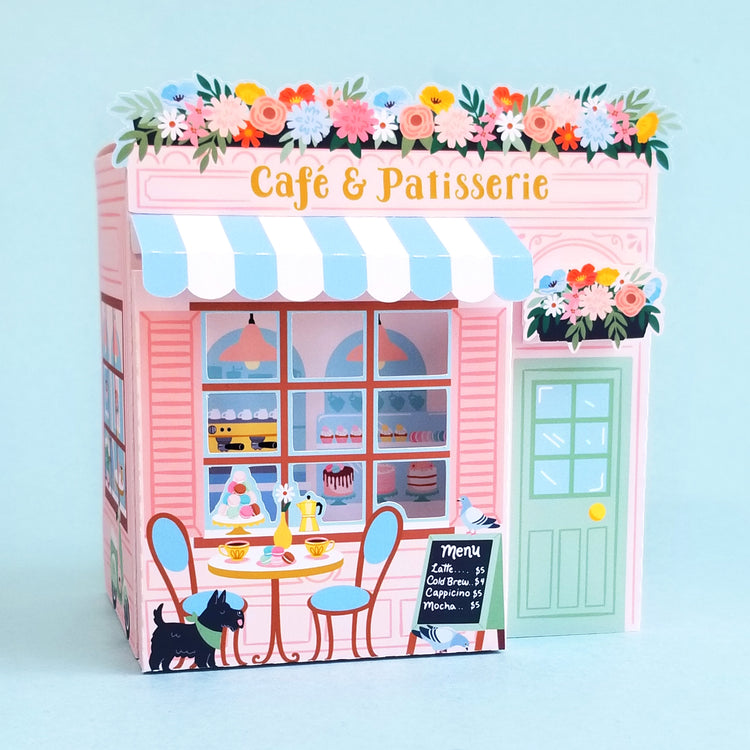 3D French Cafe Box SVG for Silhouette and Cricut
