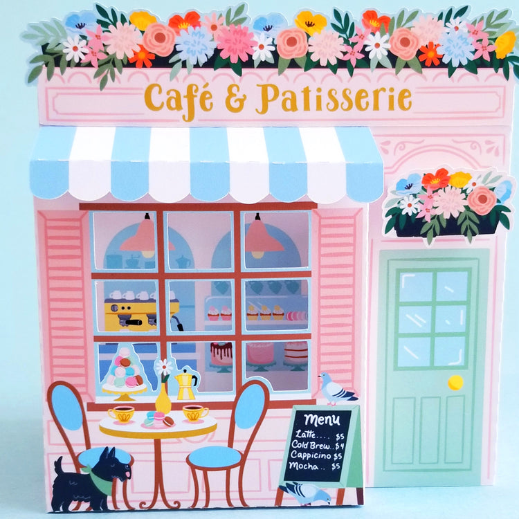 3D French Cafe Box SVG for Silhouette and Cricut
