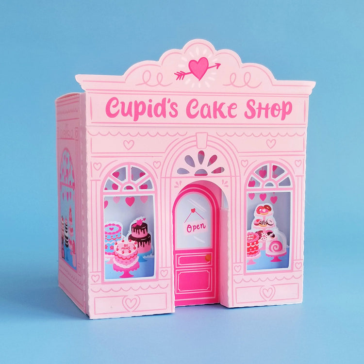Print and Cut Cake Shop 3D Gift Box for Silhouette and Cricut Cutting Machines