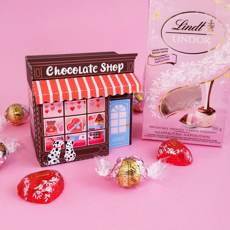 Print and Cut Chocolate Shop 3D Gift Box for Silhouette and Cricut Cutting Machines