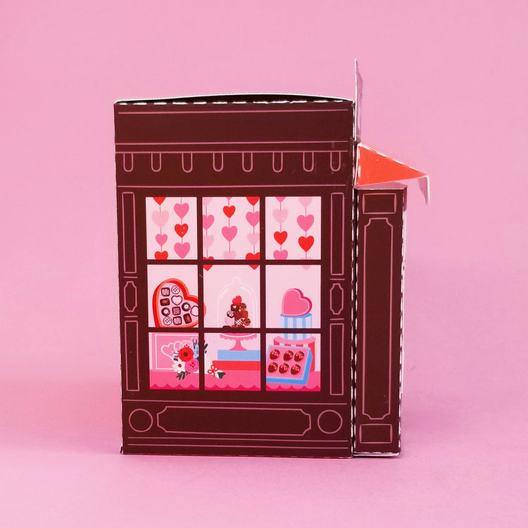 Print and Cut Chocolate Shop 3D Gift Box for Silhouette and Cricut Cutting Machines