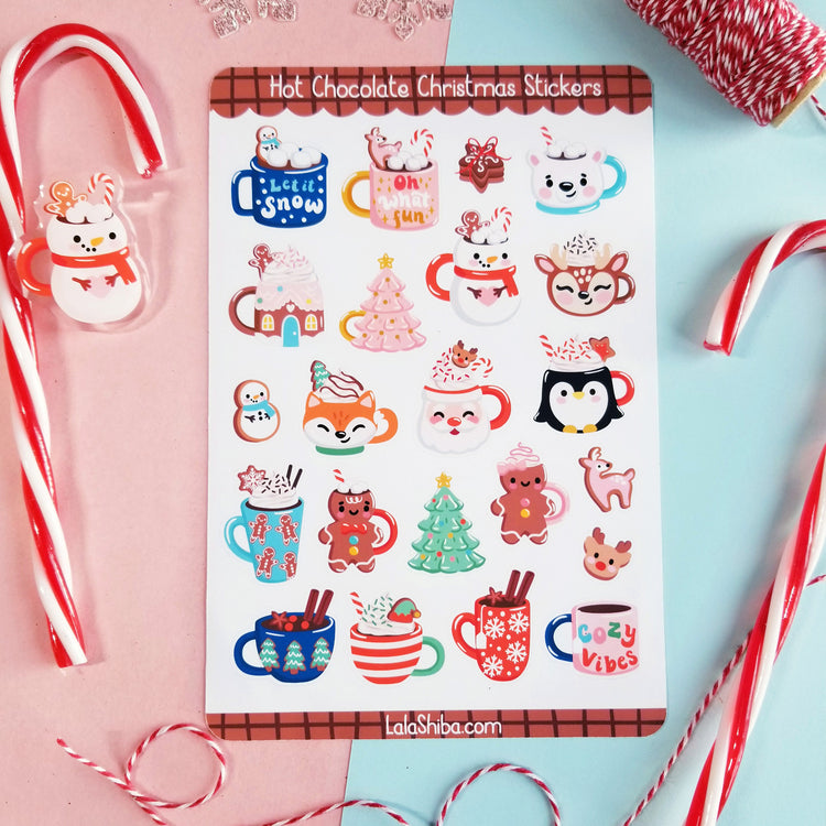 Christmas Hot Chocolate Mug Planner Sticker Sheet