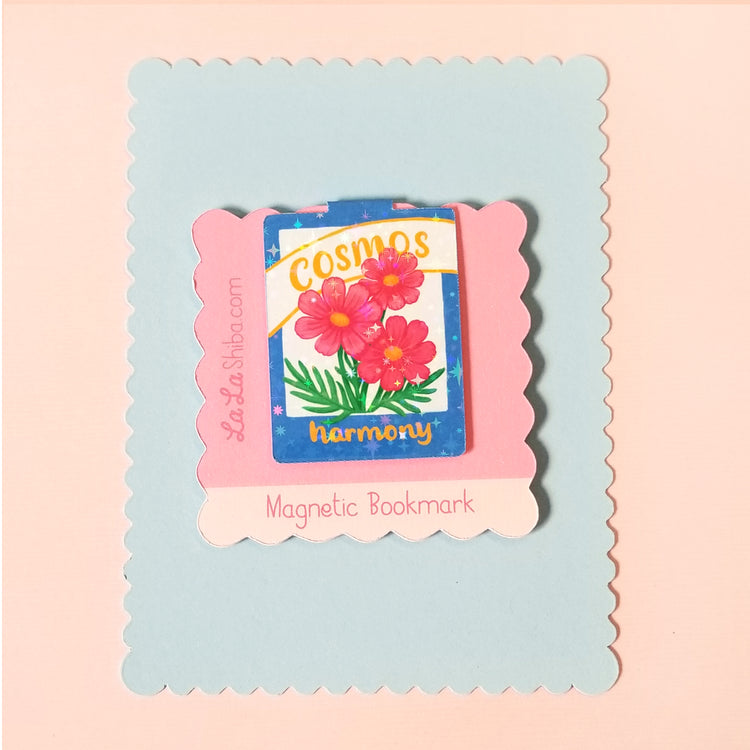 Cosmo Flower Seed Packet Magnetic Bookmark
