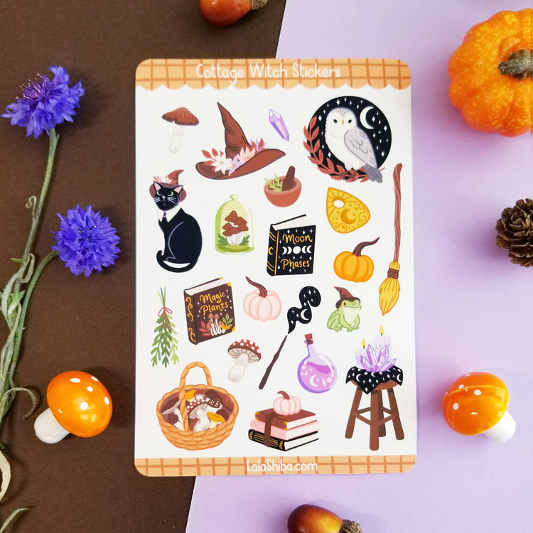 Print and Cut Cottage Witch Planner Stickers