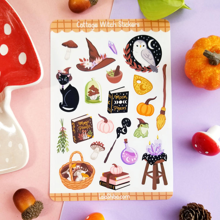 Print and Cut Cottage Witch Planner Stickers