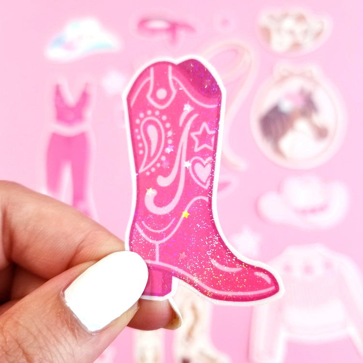 Print then Cut Cowgirl Stickers - Commerical License
