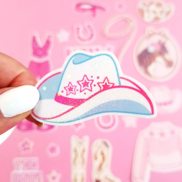 Print then Cut Cowgirl Stickers - Commerical License