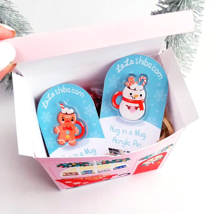 Print and Cut Frosty's Hot Cocoa Shop Gift Box SVG for Silhouette