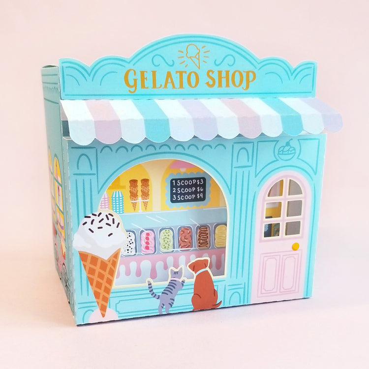3D Gelato Shop Gift Box SVG for Silhouette and Cricut