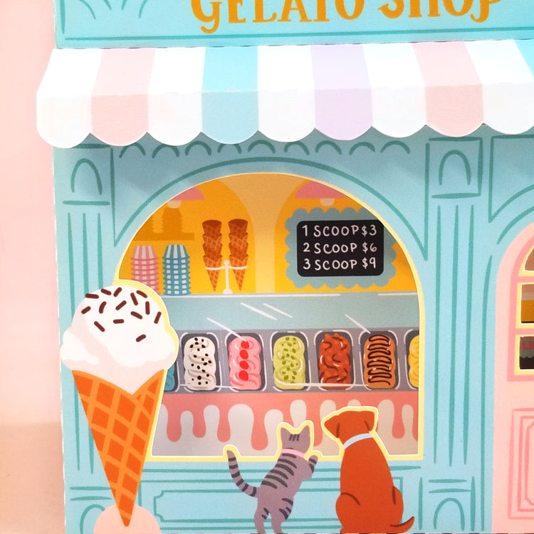 3D Gelato Shop Gift Box SVG for Silhouette and Cricut