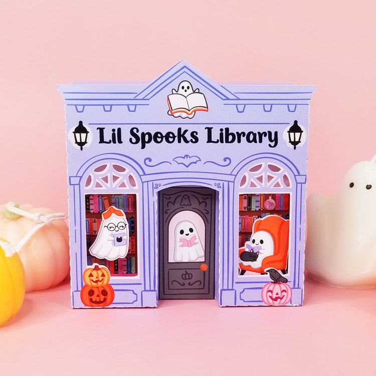Print and Cut Ghost Library 3D Treat Box