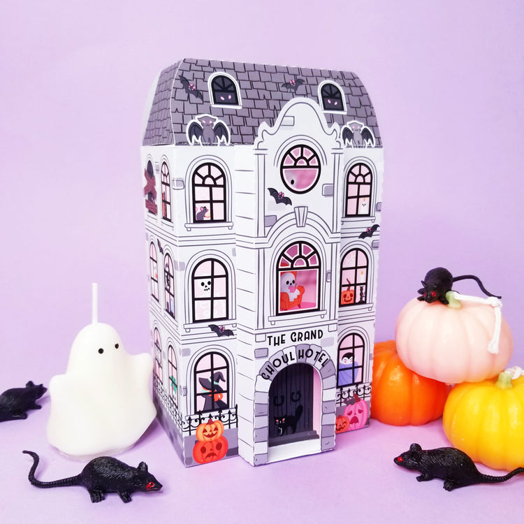 3D Halloween Ghouls Hotel Gift Box SVG Cutfile for Silhouette