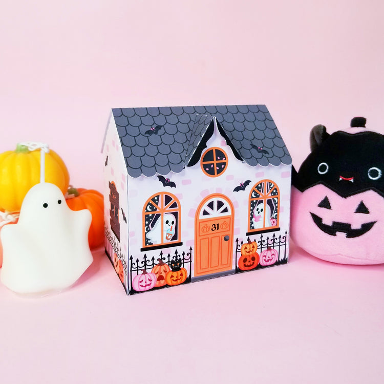 3D Halloween Ghost House Box SVG Cutfile for Silhouette and Cricut