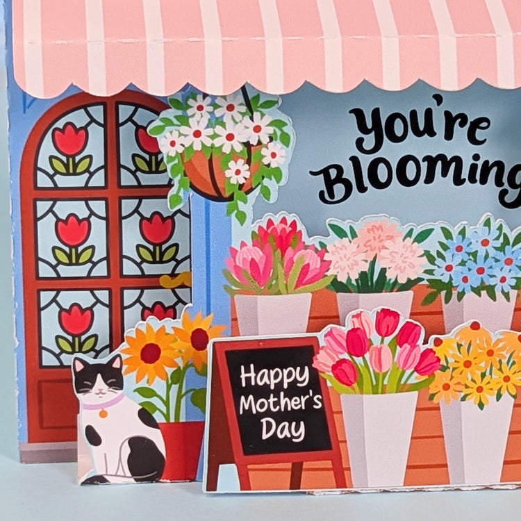 Mother's Day Flower Market 3D Card in Blue for Silhouette Machines