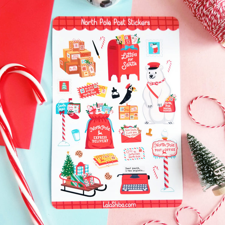 North Pole Post Planner Sticker Sheet