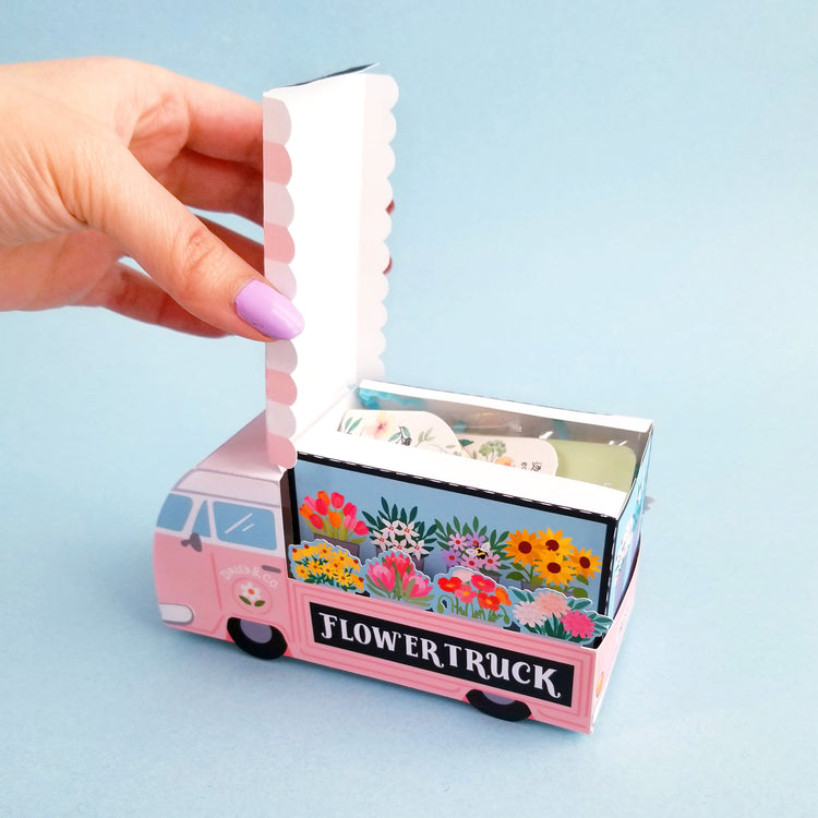 3D Flower Truck Gift Box SVG Digital Cutfile for Silhouette and Cricut