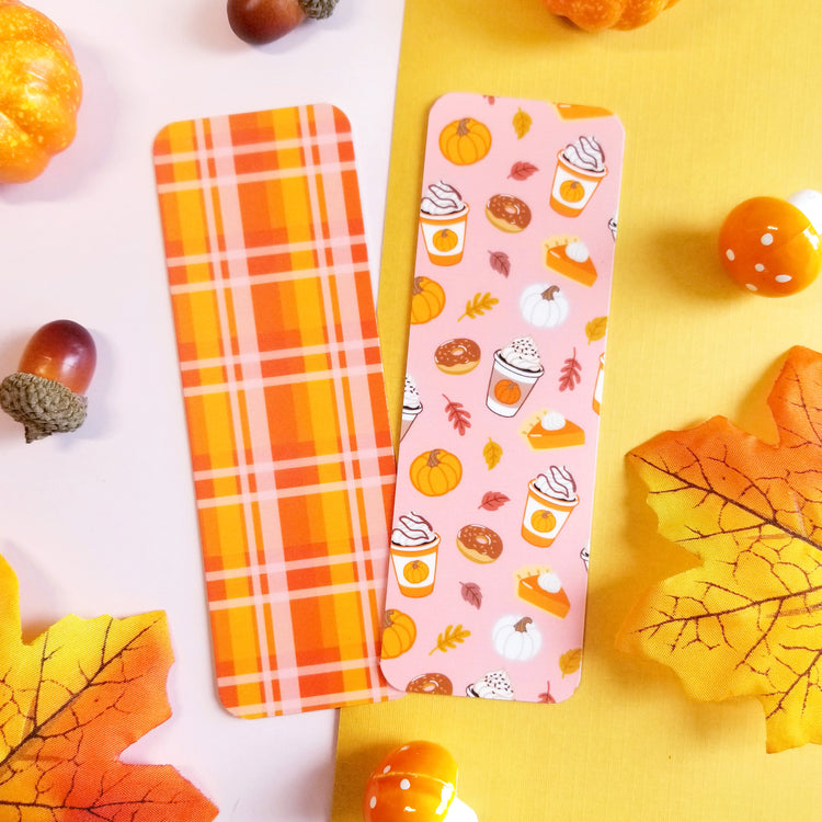 Print and Cut Pumpkin Spice Latte and Plaid Bookmarks