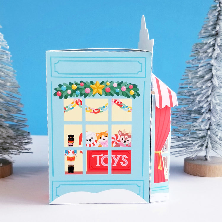 Print and Cut Christmas Toy Shop 3D Gift Box for Silhouette