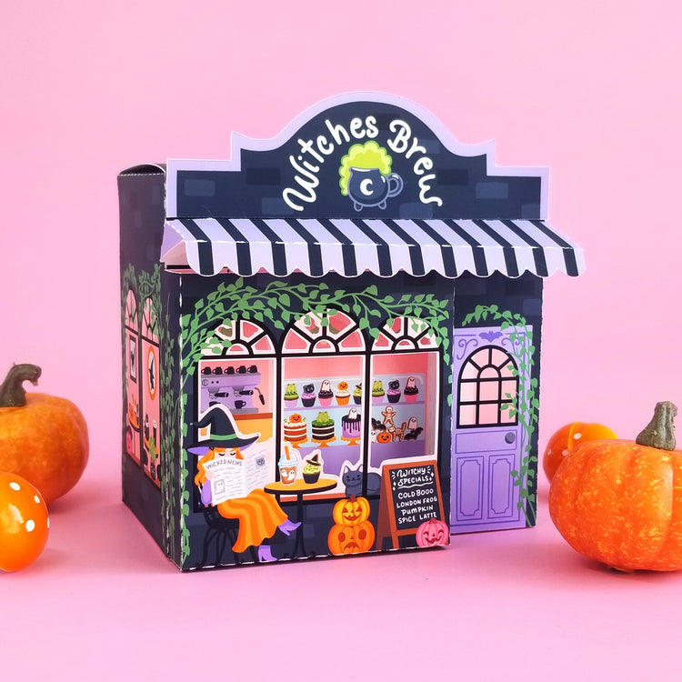 3D Witches Brew Cafe Box SVG for Silhouette and Cricut
