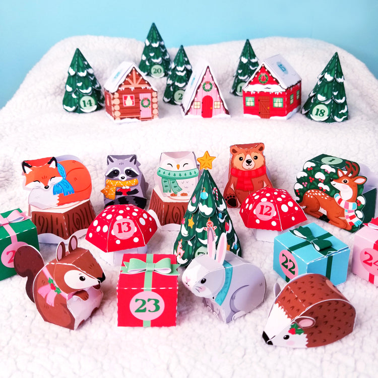 Christmas Woodland Print and Cut Advent Calender