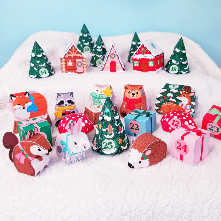 Christmas Woodland Print and Cut Advent Calender