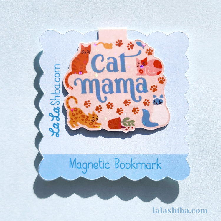 Cat Mama Magnetic Bookmark, Cats Illustrated Bookmark, Shipped