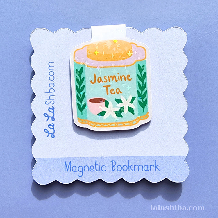 Jasmine Tea Tin Magnetic Bookmark, Afternoon Tea Bookmark, Shipped