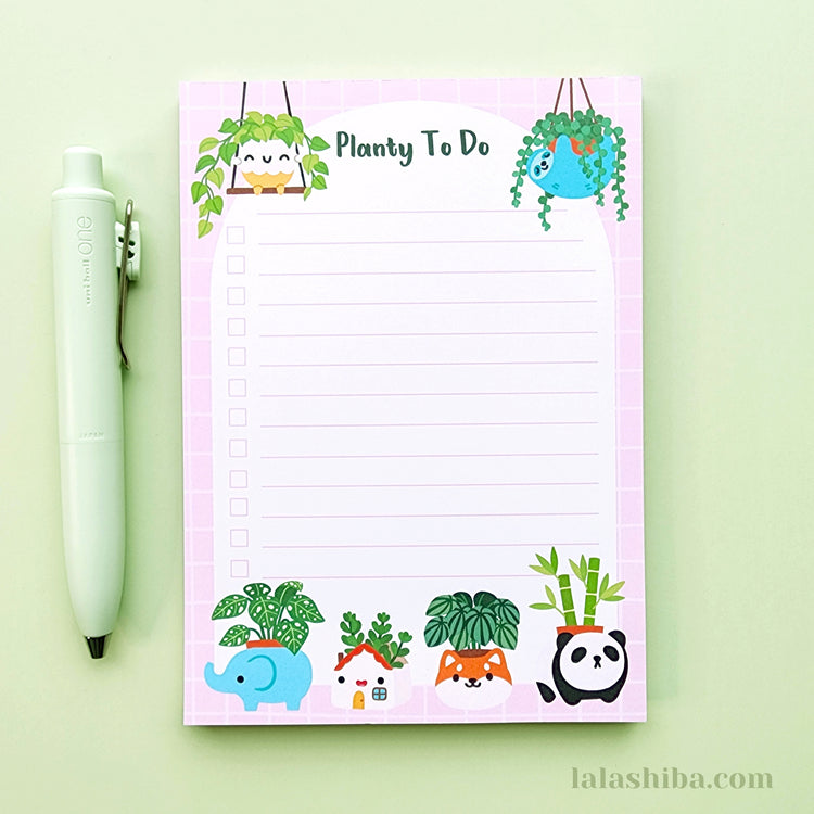 Kawaii Plants Notepad, A6 Notepad, Stationary Gift, Plant Lovers Gift, Shipped Notepad, Handmade notepad