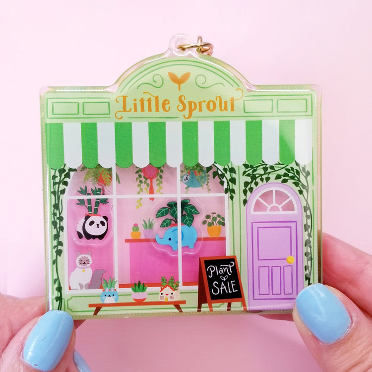 Plant Shop Acrylic Shaker Keychain