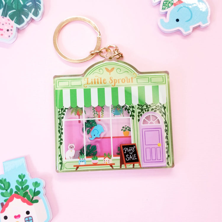 Plant Shop Acrylic Shaker Keychain