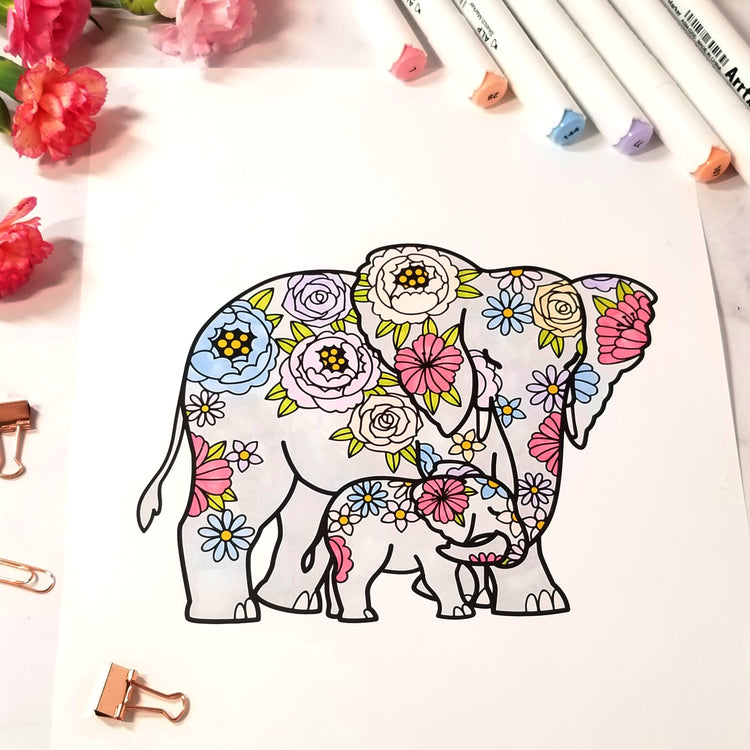 Mothers and Baby Animals Floral Mandalas