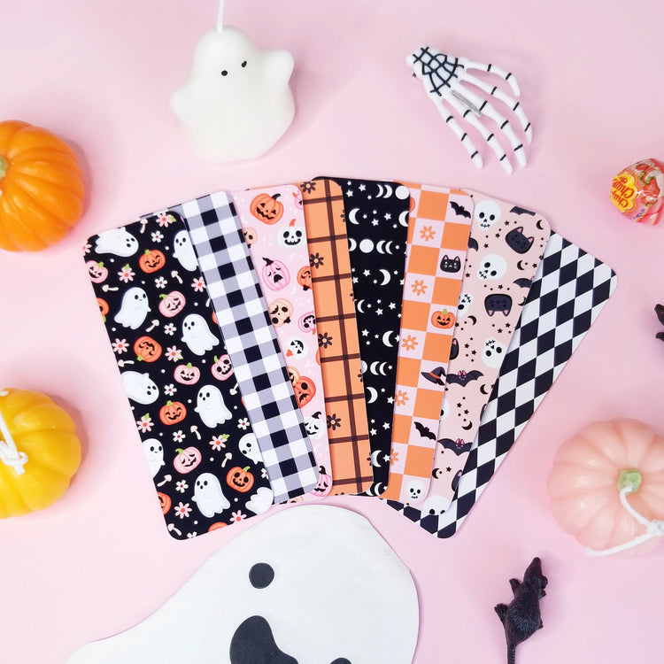 Halloween Checker Baord and Moon Print and Cut Bookmarks for Silhouette