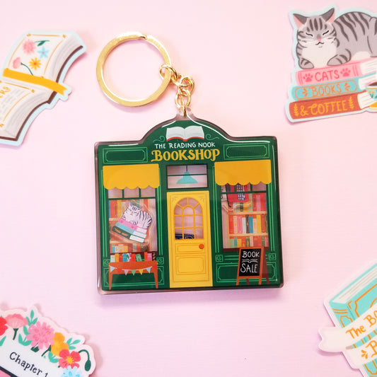 Bookshop Acrylic Shaker Keychain