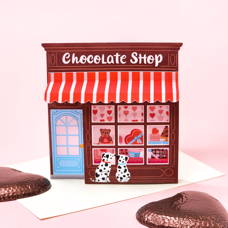 Print and Cut Chocolate Shop 3D Card