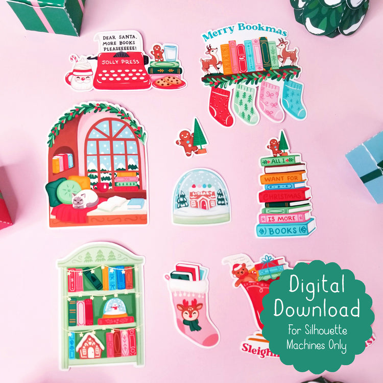 Print and Cut Christmas Reading Stickers