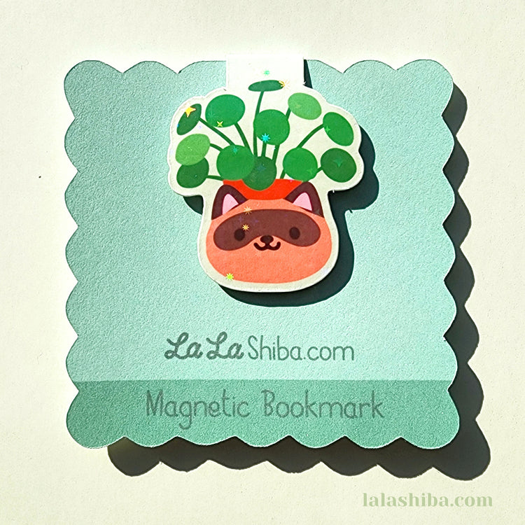 Tanuki Planter Magnetic Bookmark, Kawaii Tanuki Plant Pot Bookmark, Shipped