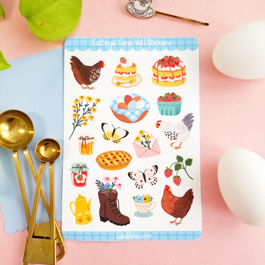 Print and Cut Cottage Core Planner Stickers Set 1