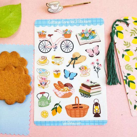 Print and Cut Cottage Core Planner Stickers Set 2