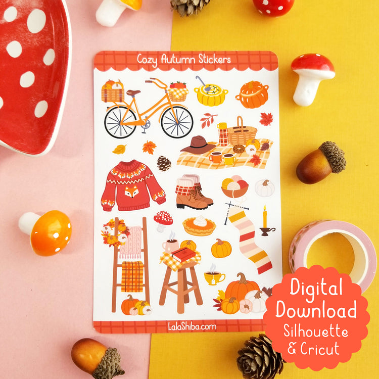 Print and Cut Cozy Autumn Planner Stickers