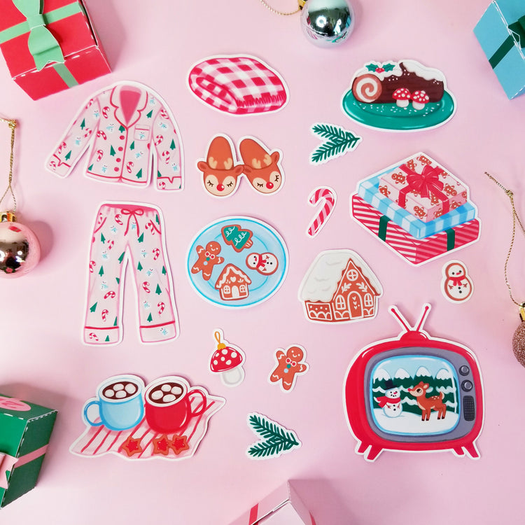 Print and Cut Cozy Christmas Stickers