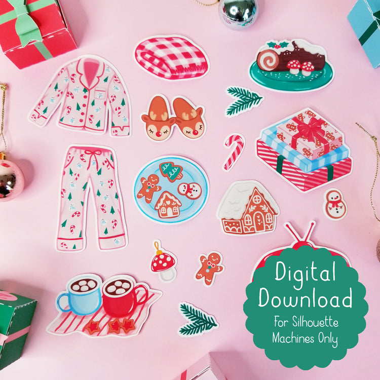 Print and Cut Cozy Christmas Stickers