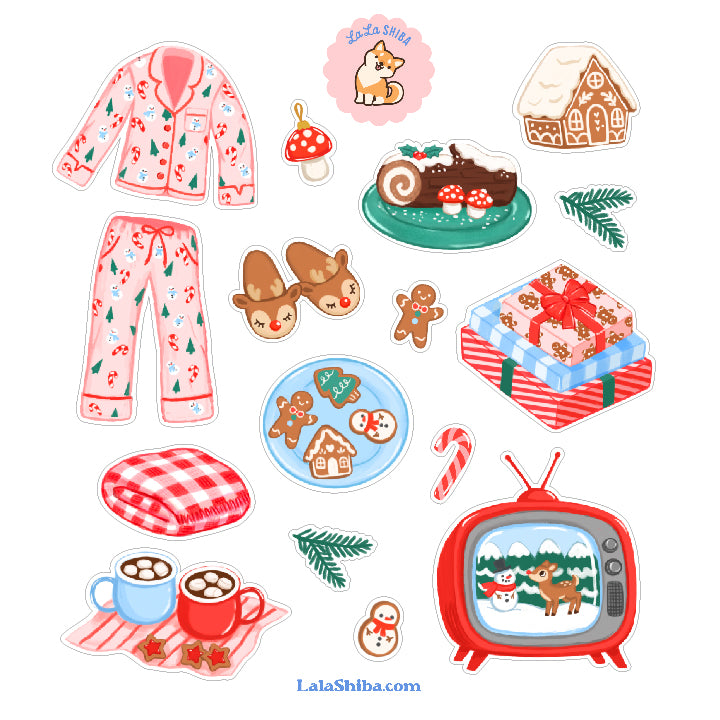 Print and Cut Cozy Christmas Stickers