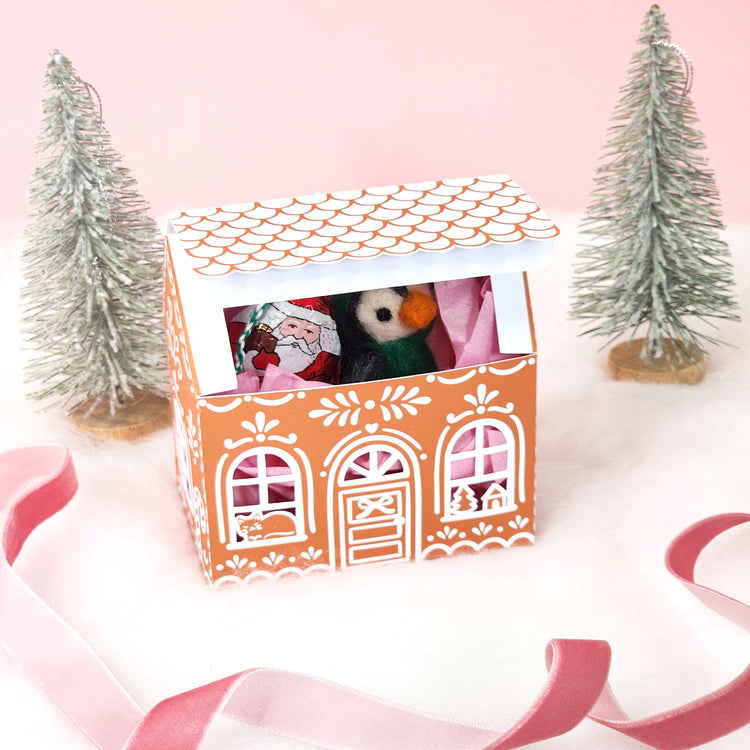 Print and Cut Gingerbread Cottage Gift Box