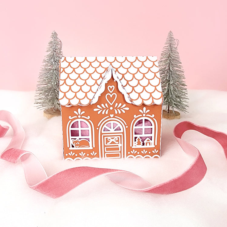 Print and Cut Gingerbread Cottage Gift Box