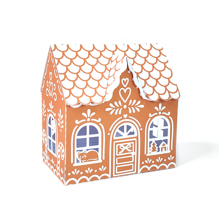 Print and Cut Gingerbread Cottage Gift Box