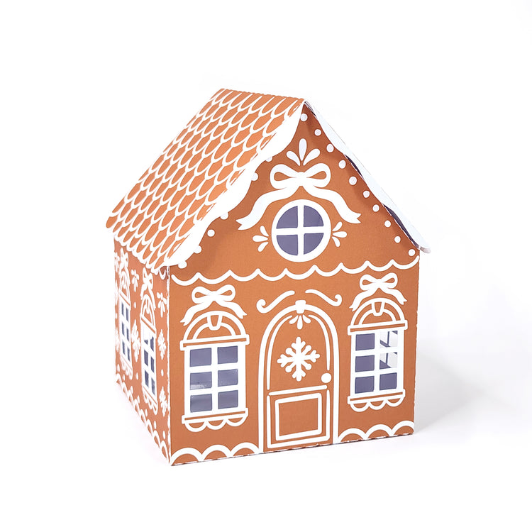 Print and Cut Gingerbread House with Bows 3D Gift Box